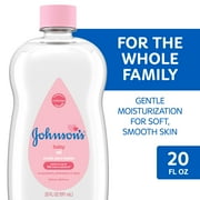 Johnsons Baby Body Oil Moisturizer, Liquid Mineral Oil for Baby Massage, Original, 20 fl oz