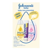 Johnsons Baby Care Essentials Gift Set, Travel-Size, 3 Items