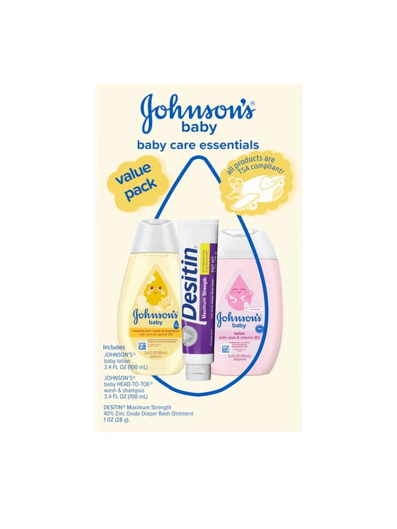 Baby Care Essentials Gift Set, Travel-Size, 3 Items