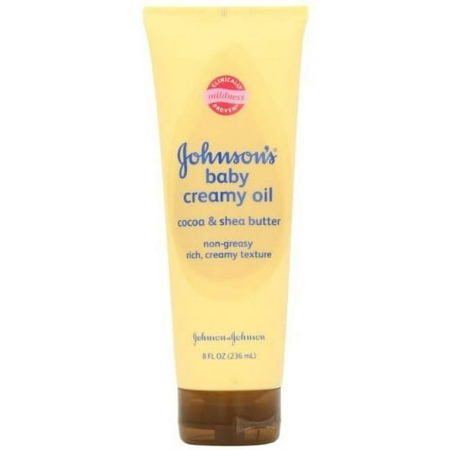 Johnson's Baby Creamy Oil, Cocoa and Shea Butter, 8 Ounce, 2 Pack []