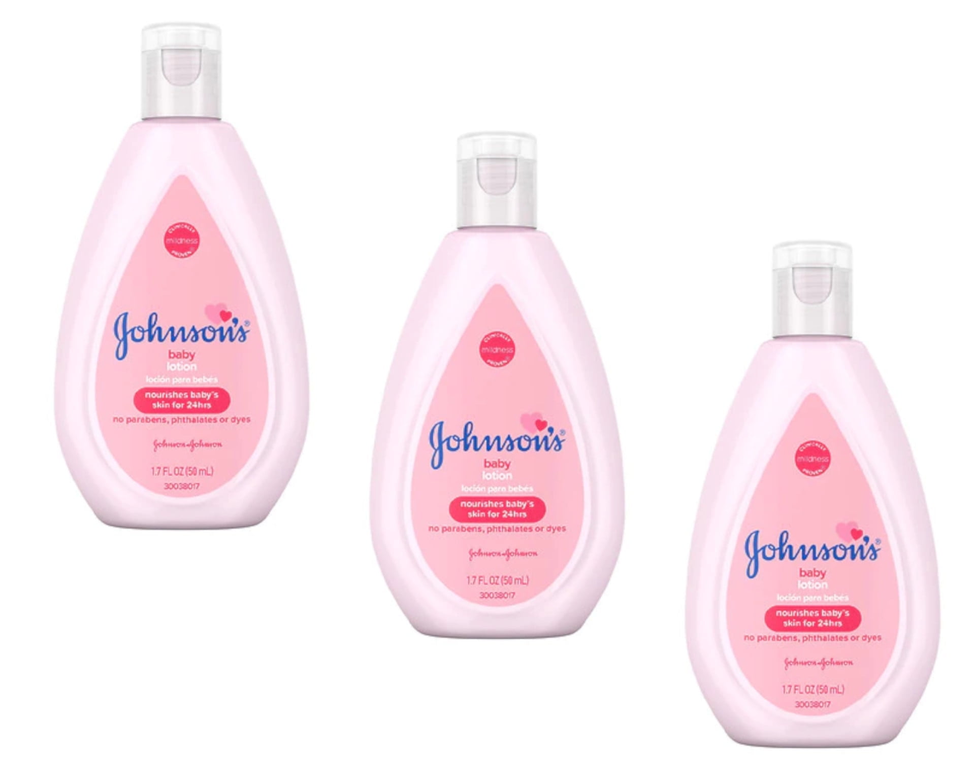Johnson's Baby Lotion Travel Size 1.7 oz (50ml) - Pack of 3
