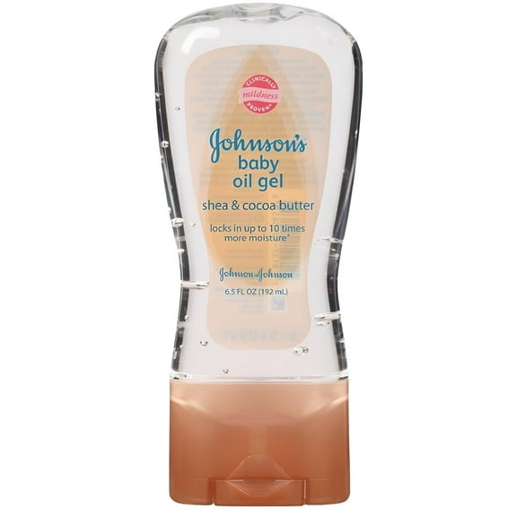 Johnson's Baby Oil Gel, Shea & Cocoa Butter, 6.5oz (Pack of 2)