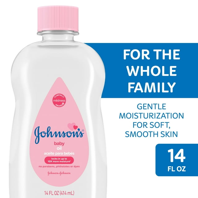 Johnson's Baby Oil, Mineral Oil, Baby Massage Oil, Original, 14 fl. oz