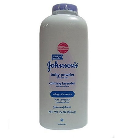 Johnson's Baby Powder Pure Cornstarch, Lavender & Chamomile, 22 Oz, 3 Pack