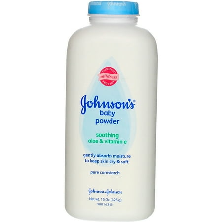 Johnson's Baby Powder, Soothing Aloe & Vitamin E, 15 oz (2 pack) (Bundle)