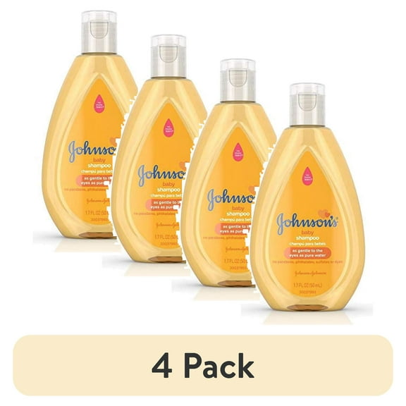 (4 pack) Johnson's Baby Shampoo with Gentle Tear Free Formula, Travel Size, 1.7 Fl Oz