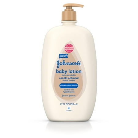 Johnson's Baby Vanilla Oatmeal Lotion, Gentle Moisturizer, 27 Oz.