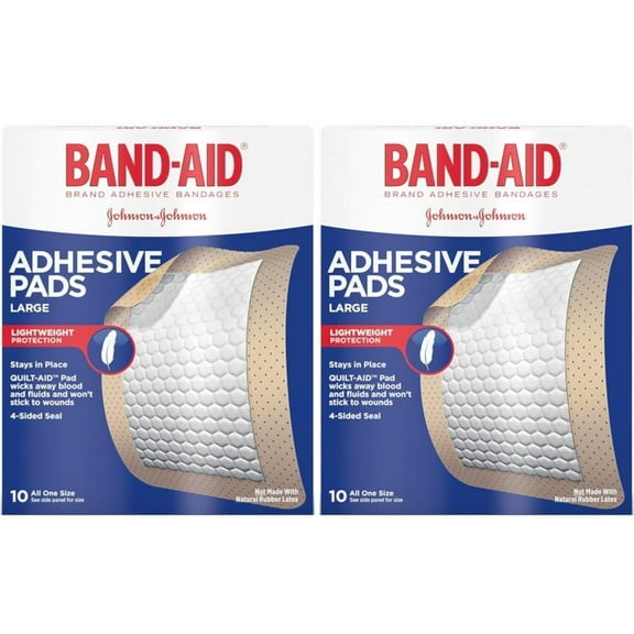 Johnson's Band-Aid Adhesive Pads Comfort Flex Protection L, 2 7/8"x 4", 10ct, 2 Pack