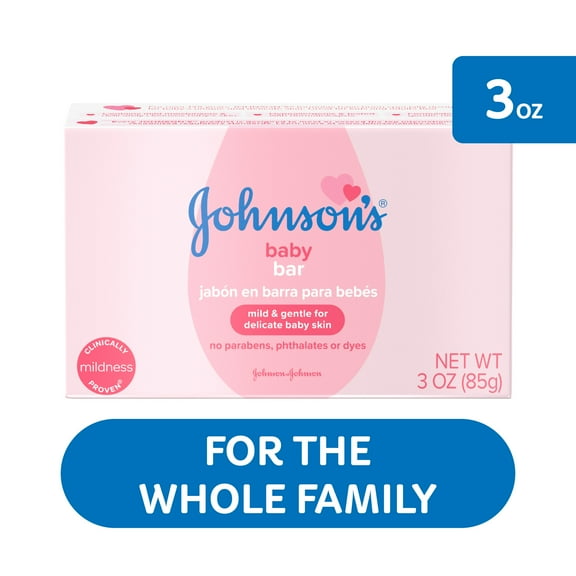 Johnson's Bar Soap Body Wash for Baby and Toddler, Gentle for Baby Bath and Skin Care, 3 oz