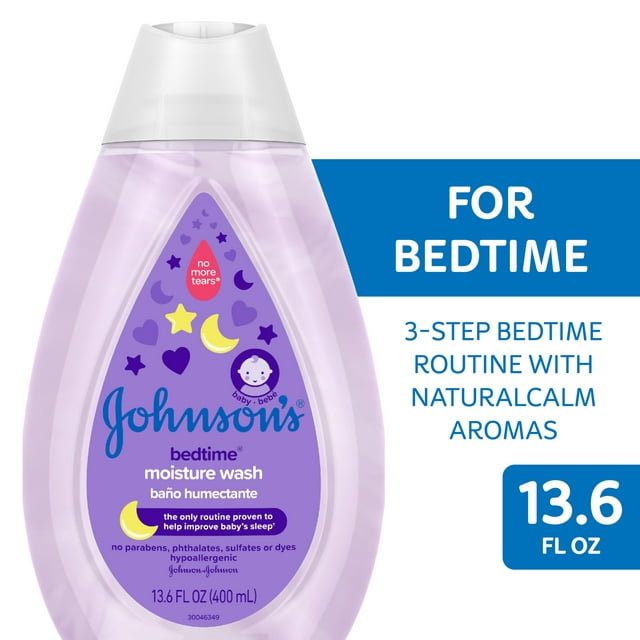 Johnson's Bedtime Tear-Free Baby Moisture Body Wash with Soothing Aromas, 13.6 oz