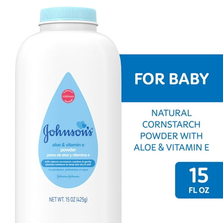 product image of Johnson's Cornstarch Unisex Baby Powder with Aloe & Vitamin E, 15 oz