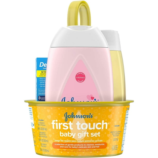 Johnson's First Touch Baby Gift Set, Baby Bath, Skin, & Hair Essential