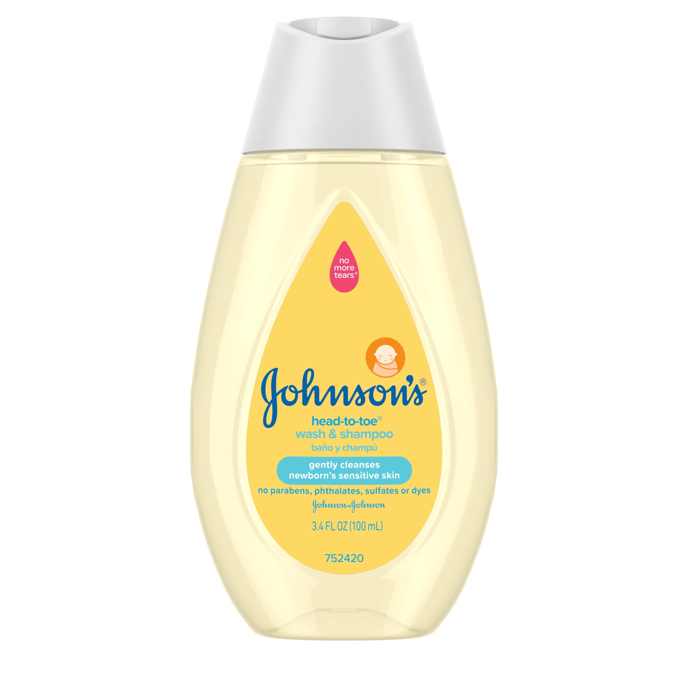 Johnson's Head-To-Toe Gentle Tear-Free Baby Bath Body Wash & Shampoo, 3 ...