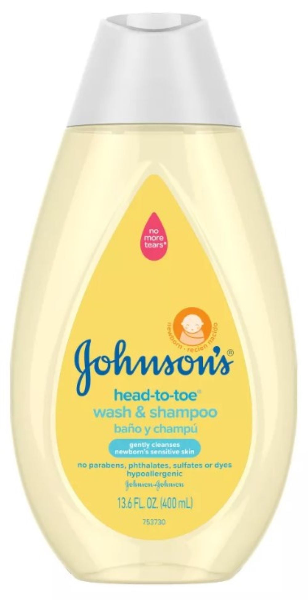 Johnson's Head-To-Toe Gentle Tear-Free Baby Wash & Shampoo, Sensitive Skin, 13.6 fl. oz (Pack of 2)