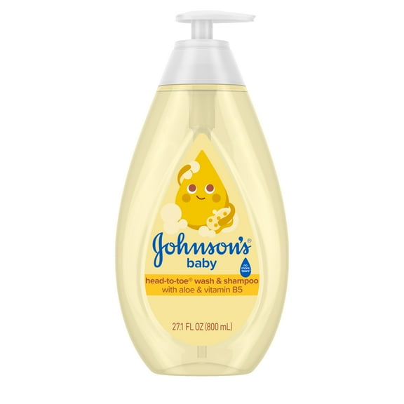 Johnson's Tear-Free Head-To-Toe Baby Body Wash & Shampoo, with Plant-Based Glycerin, 27.1 FL OZ