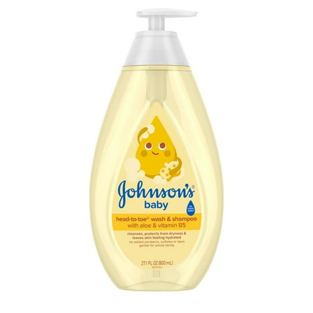 Johnson's Tear-Free Head-To-Toe Baby Body Wash & Shampoo, with Plant-Based Glycerin, 27.1 FL OZ