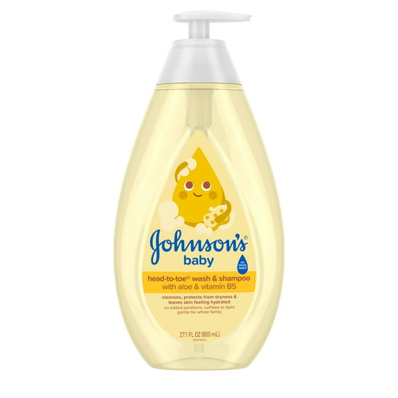 Johnson's Tear-Free Head-To-Toe Baby Body Wash & Shampoo, with Plant-Based Glycerin, 27.1 FL OZ