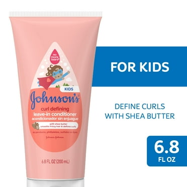 Johnson's Kids Curl Defining Leave-In Conditioner with Shea Butter,Tear Free Hair Products for Curly Hair, 6.8 oz