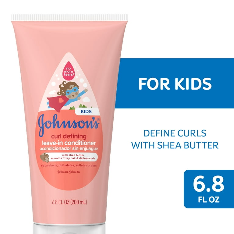 Johnson's Kids Curl Defining Leave-In Conditioner with Shea Butter, Tear  Free Hair Products for Curly Hair, 6.8 oz