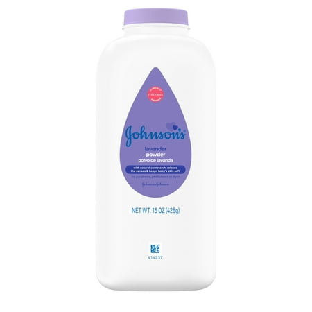 (2 pack) (2 Pack) Johnson's Lavender Baby Powder with Naturally Derived Cornstarch, 15 oz