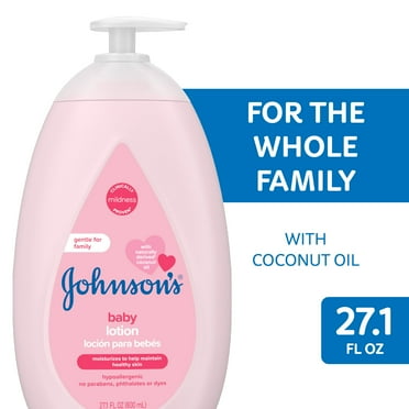 Johnson's Moisturizing Pink Body Lotion for Baby and Toddler with Coconut Oil, 27.1 oz