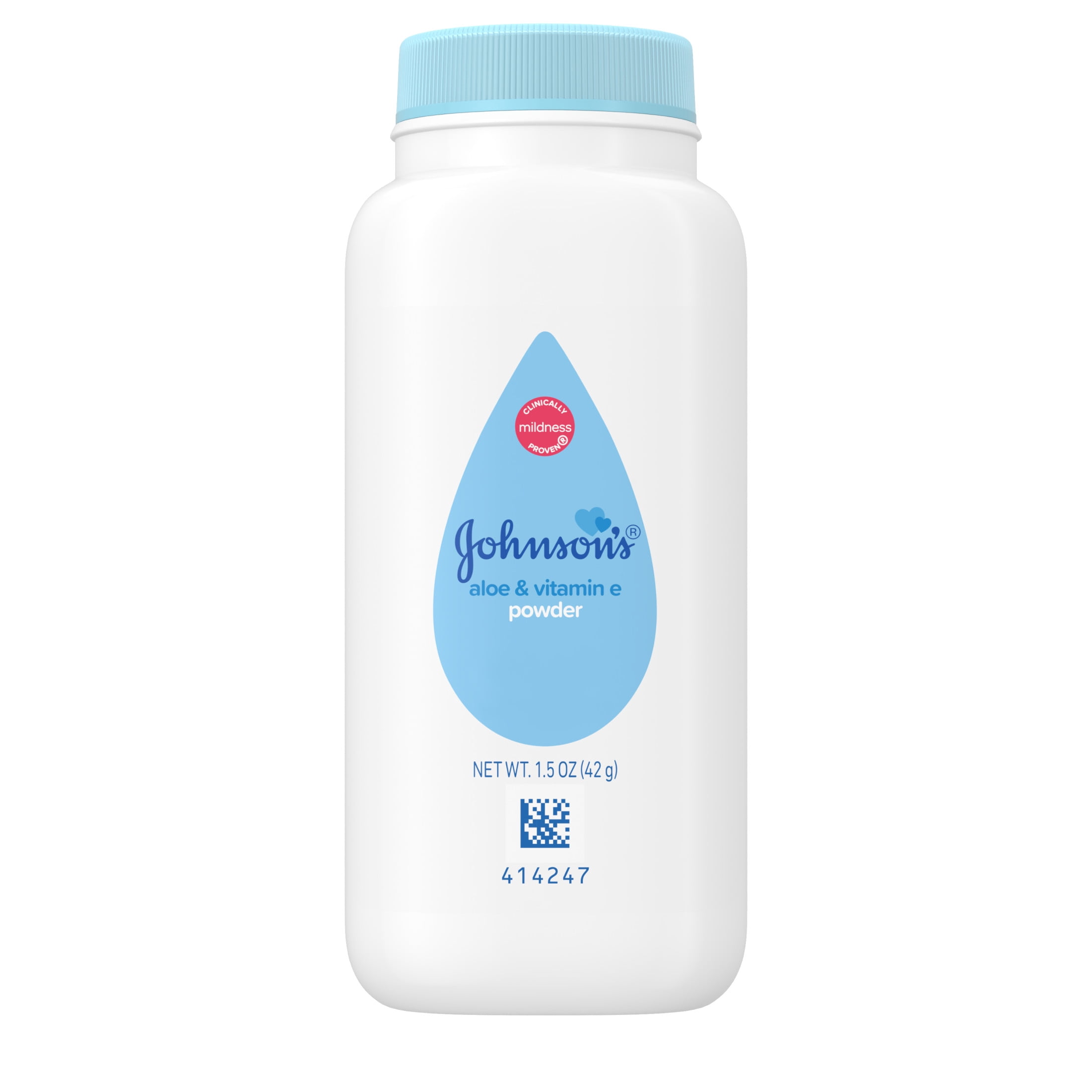 Johnson's Naturally Derived Cornstarch Powder for Baby & Toddler with Aloe & Vitamin E, 1.5 oz