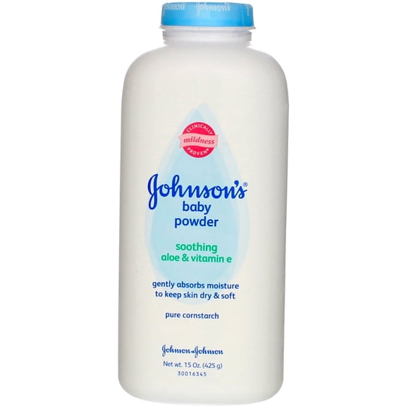 Johnson's Baby Powder, Naturally Derived Cornstarch with Aloe & Vitamin E for Delicate Skin, Hypoallergenic and Free of Parabens, Phthalates, and Dyes for Gentle Baby Skin Care, 15 oz