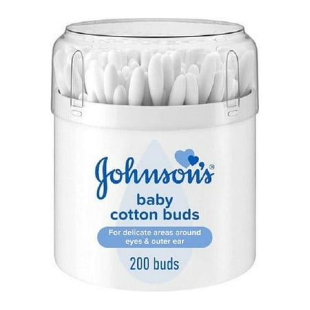 Johnson's Pure Cotton Swabs, 200 Count (Pack of 3)