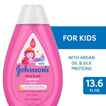 Johnson's Shiny & Soft Tear-Free Kids' Shampoo, Argan Oil, 13.6 fl. oz