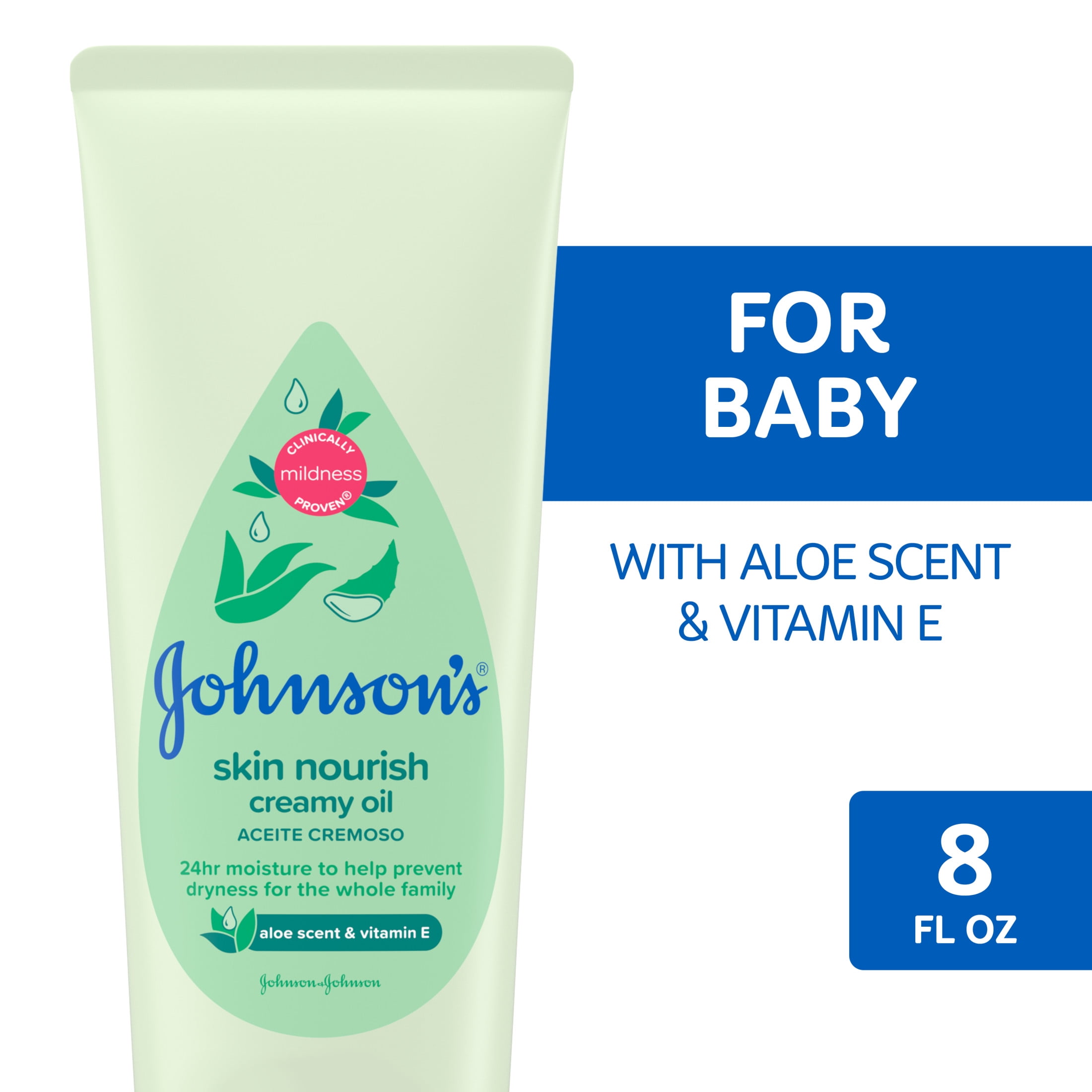 Johnson's Baby Creamy Oil Lotion with Aloe & Vitamin E, 8 oz