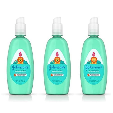 Johnson's No More Tangles Toddler & Kids Detangling Spray to Unlock Knots in Hair, Hypoallergenic & Paraben-Free, No More Tears Tear-Free Formula For Wet or Dry Hair, 10 fl. oz(Pack of 3)