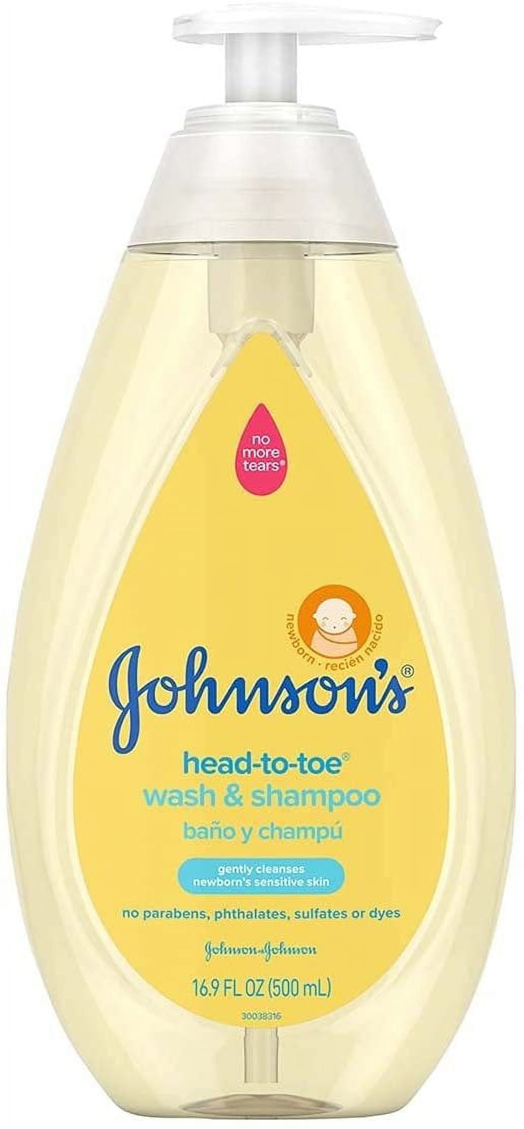 Johnsons Baby Head-To-Toe Wash & Shampoo 16.9 Ounce Pump 500ml 3 Pack