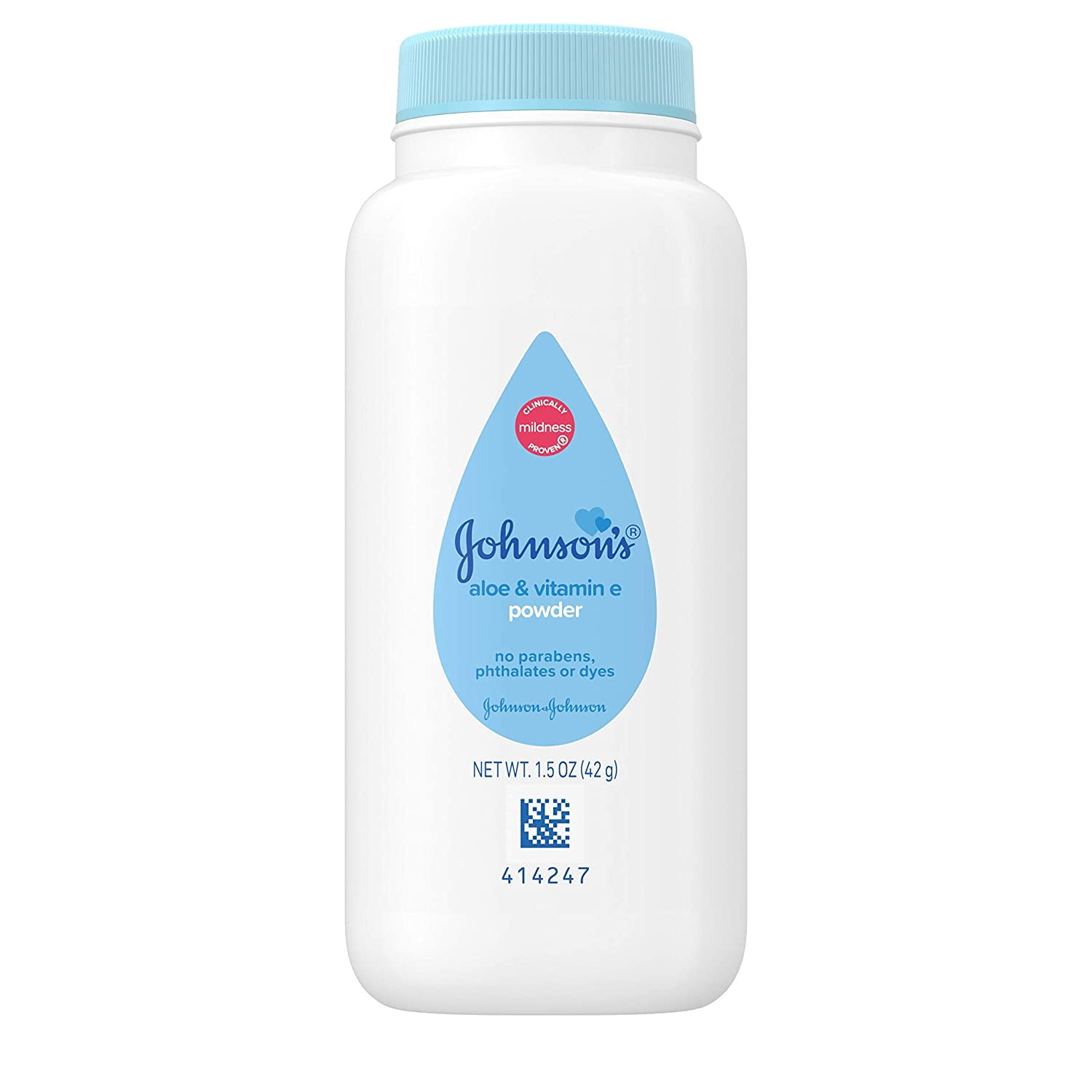 Johnsons Baby Powder with Aloe Vera and Vitamin E, 1.5 oz, 2 Pack