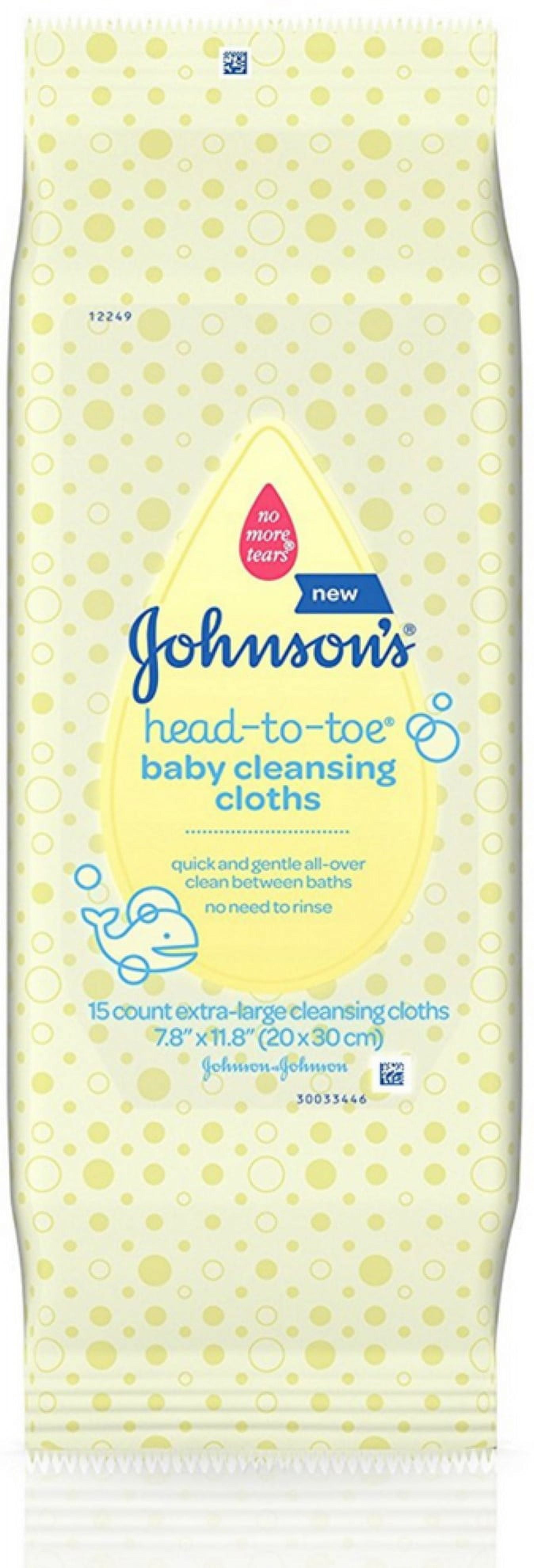 JOHNSON'S Johnsons Head-To-Toe Baby Cleansing Cloths 15 ea (Pack of 6)