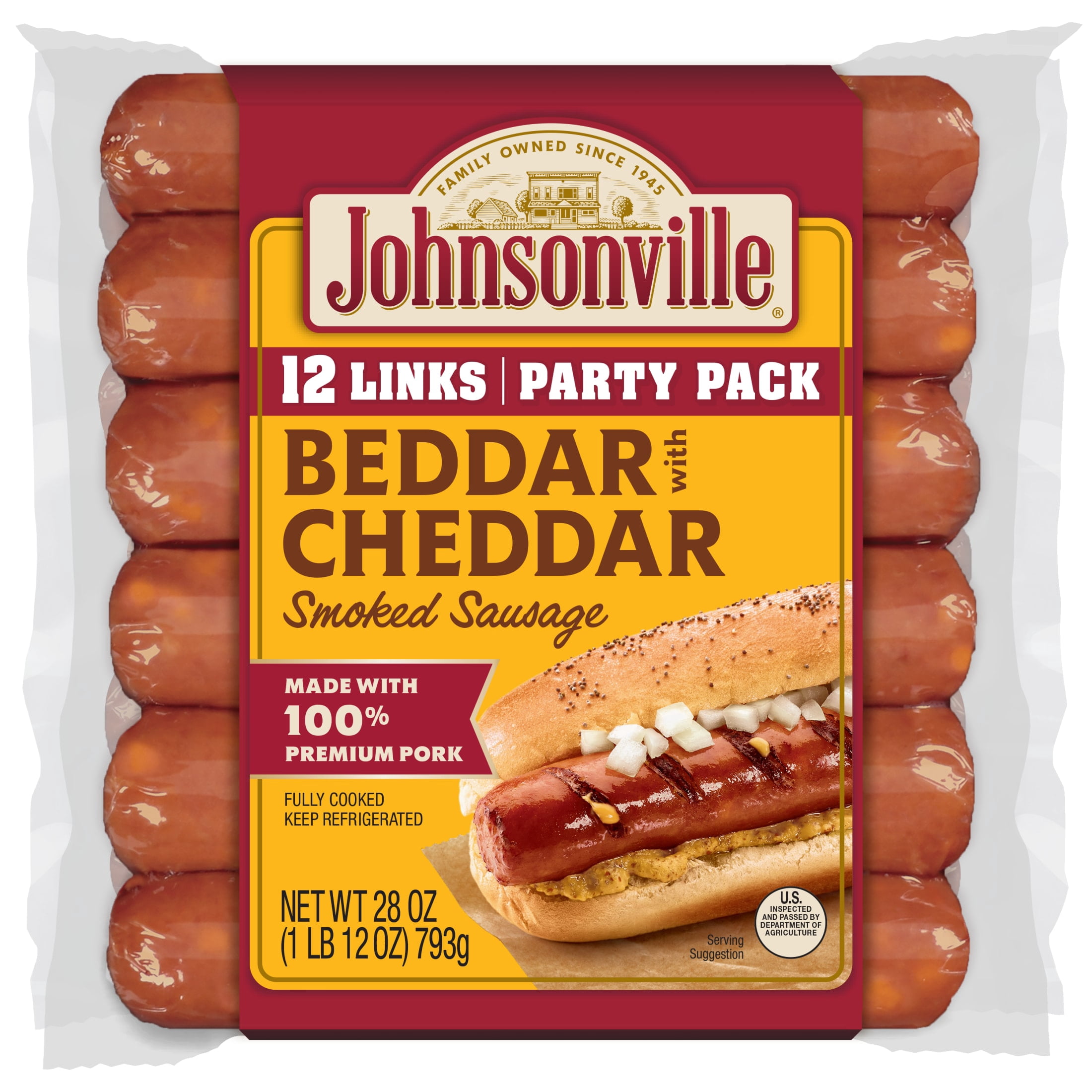 Johnsonville Beddar with Cheddar Smoked Sausage, 12 Links, 1 lb 12