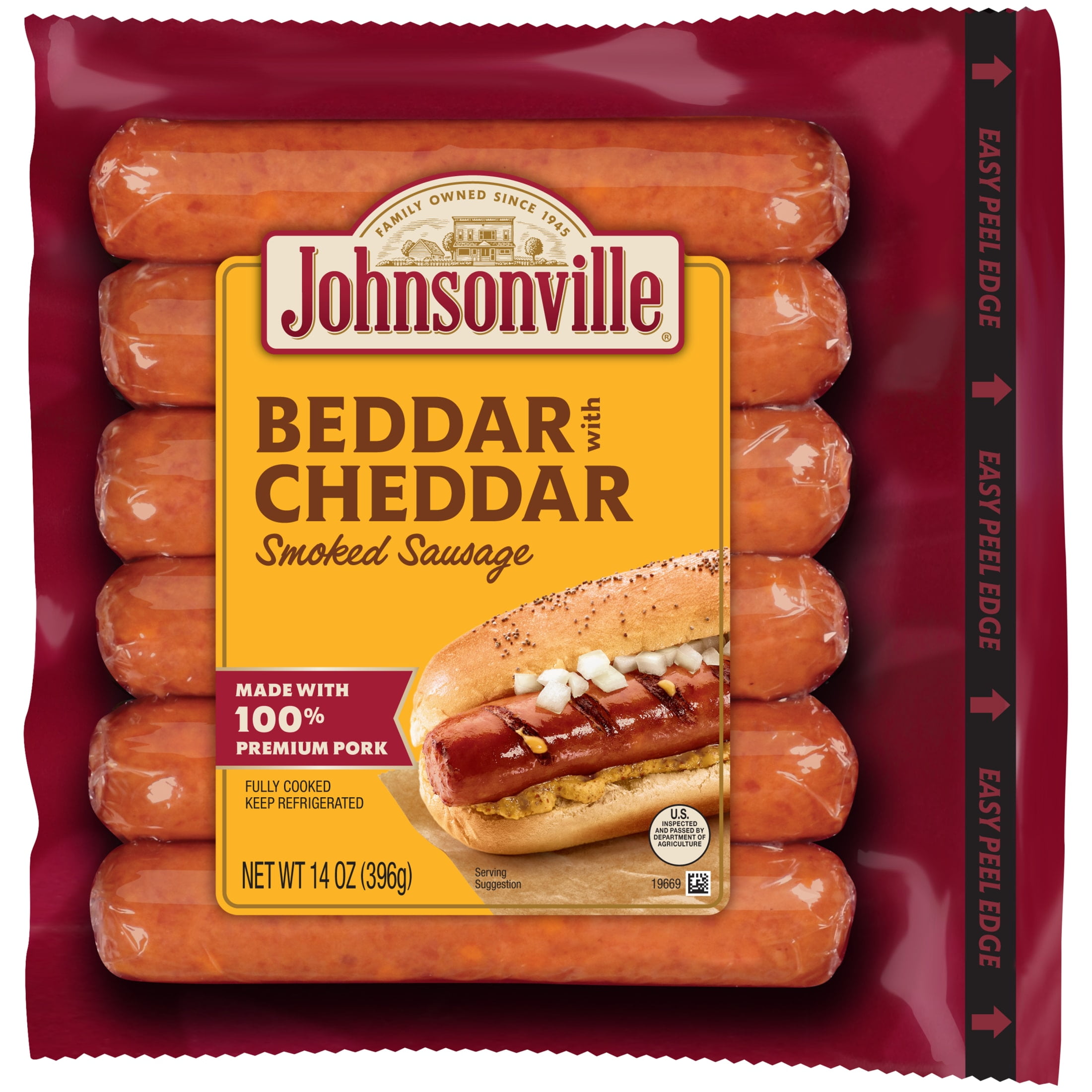 Walmart discount codes: Johnsonville Beddar With Cheddar Smoked Sausage, 6 Links, 14 oz