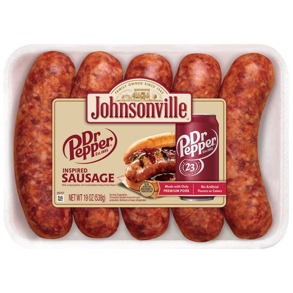 Johnsonville Brats Dr Pepper Pork Sausage Links, 19 oz (5 Count) Refrigerated