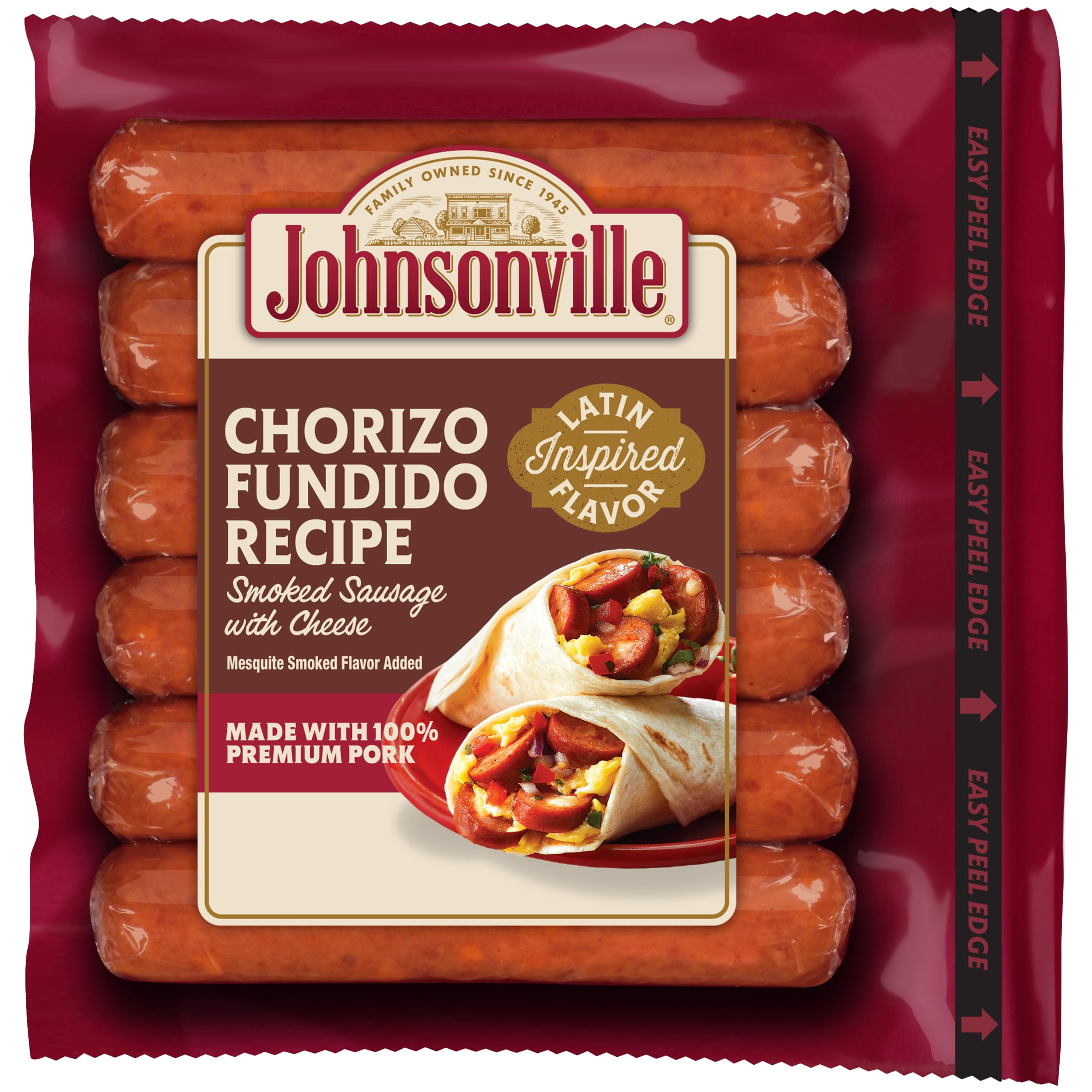 Johnsonville Cooked Chorizo Fundido Pork Sausage Links 14oz Package (Refrigerated)