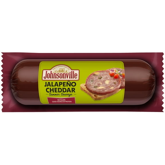 Johnsonville Jalapeno Cheddar Snack Summer Sausage Pork & Beef Chub - 12 oz Package