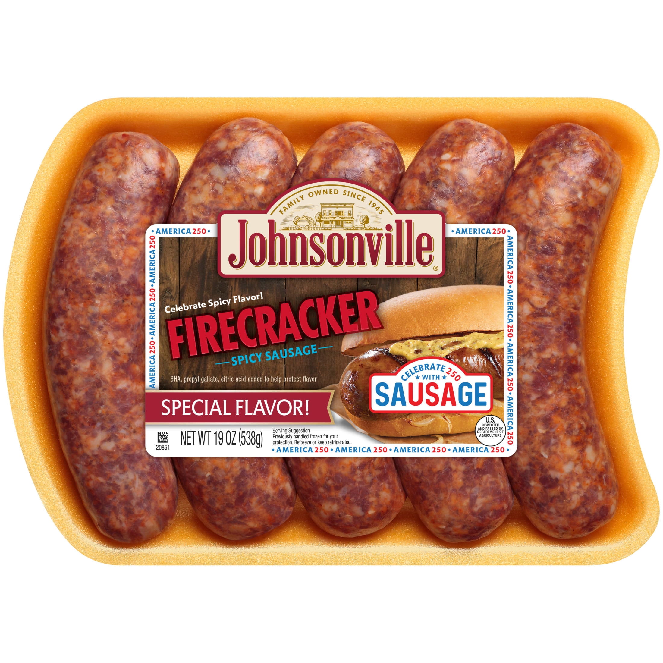 Johnsonville Firecracker Spicy Pork Sausage Links, 19 oz, (5 Count) Refrigerated