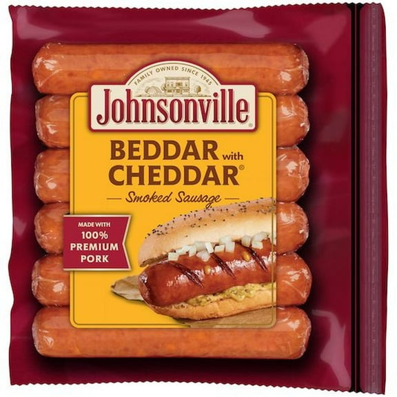 Johnsonville Fully Cooked Beddar with Cheddar Smoked Sausage Links, 14 Ounce -- 10 per Case.