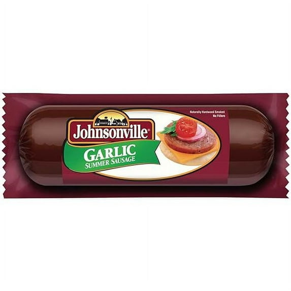 Johnsonville Garlic Summer Sausage, 12 Ounce - 12 per case.