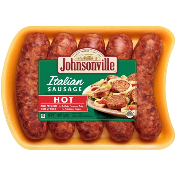 Johnsonville Hot Italian Pork Sausage Links, 19 oz, (5 Count) Refrigerated