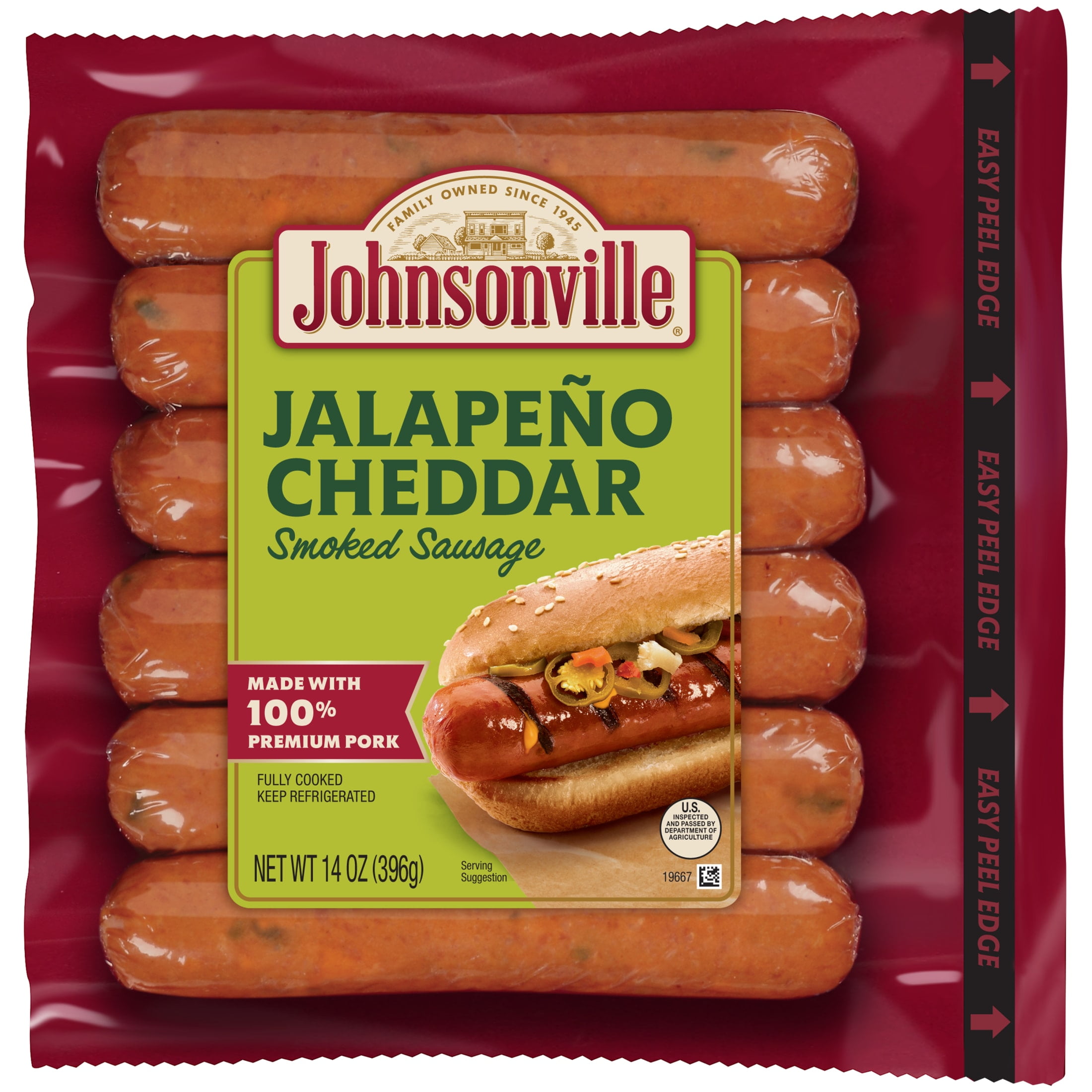 Johnsonville Jalapeno & Cheddar Smoked Sausage, 6 Links, 14 oz