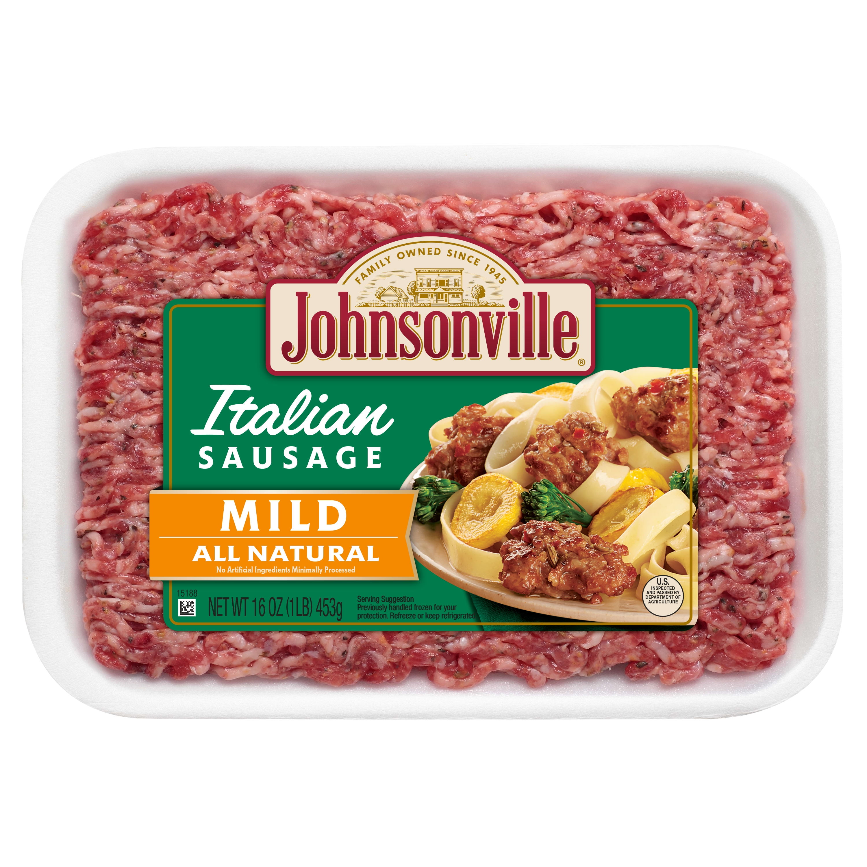 Johnsonville Mild Italian Ground Pork Sausage, 1 lb Tray