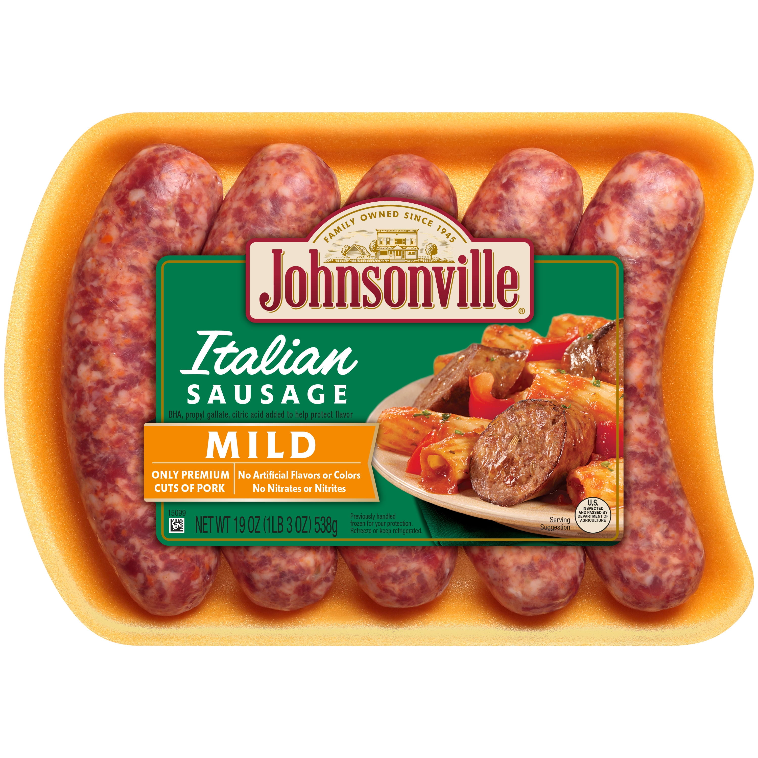 Johnsonville Mild Italian Sausage, 5 Links, 1 lb 3 oz (Fresh)