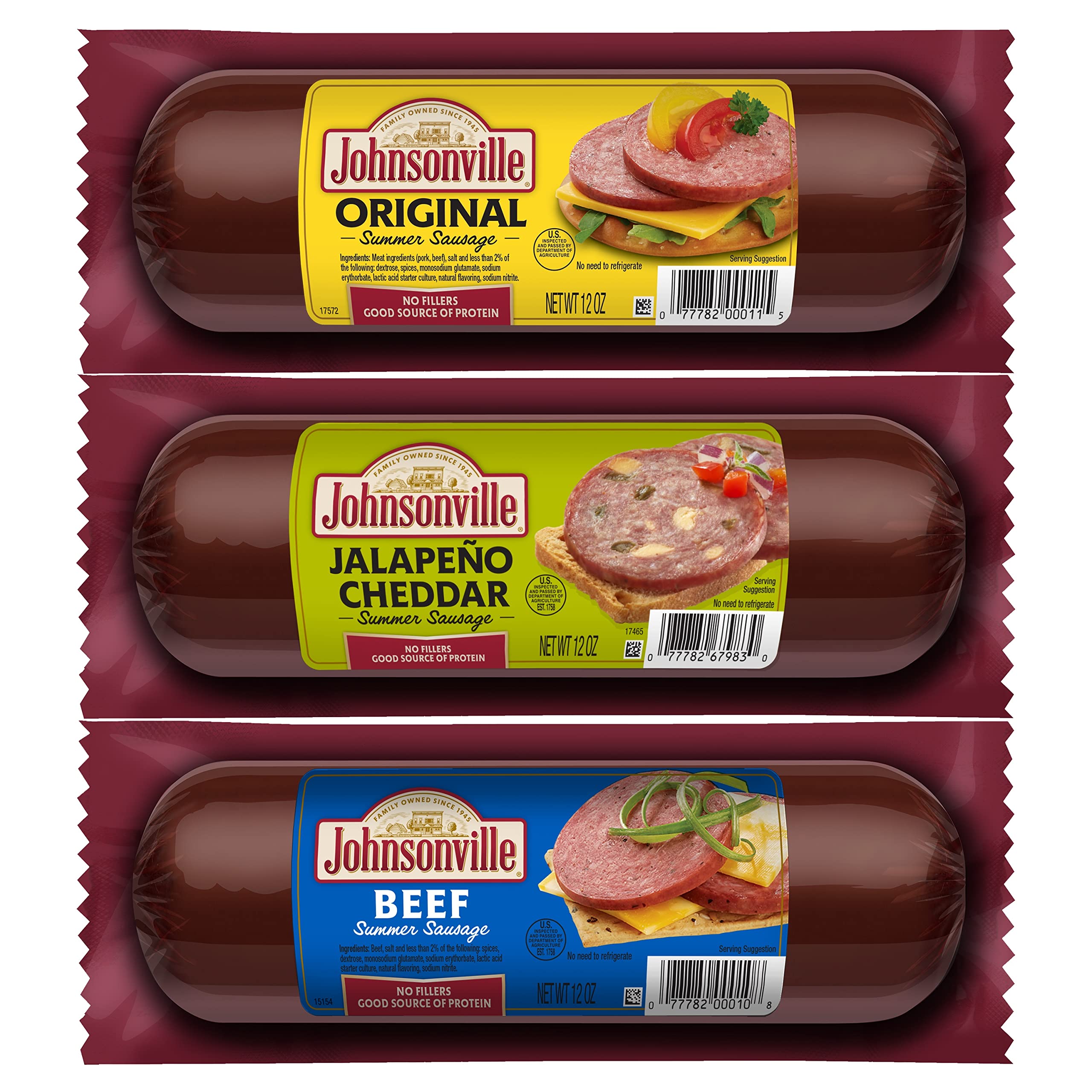Johnsonville Original, Beef, Jalapeno SE33 Cheddar Summer Sausages 3