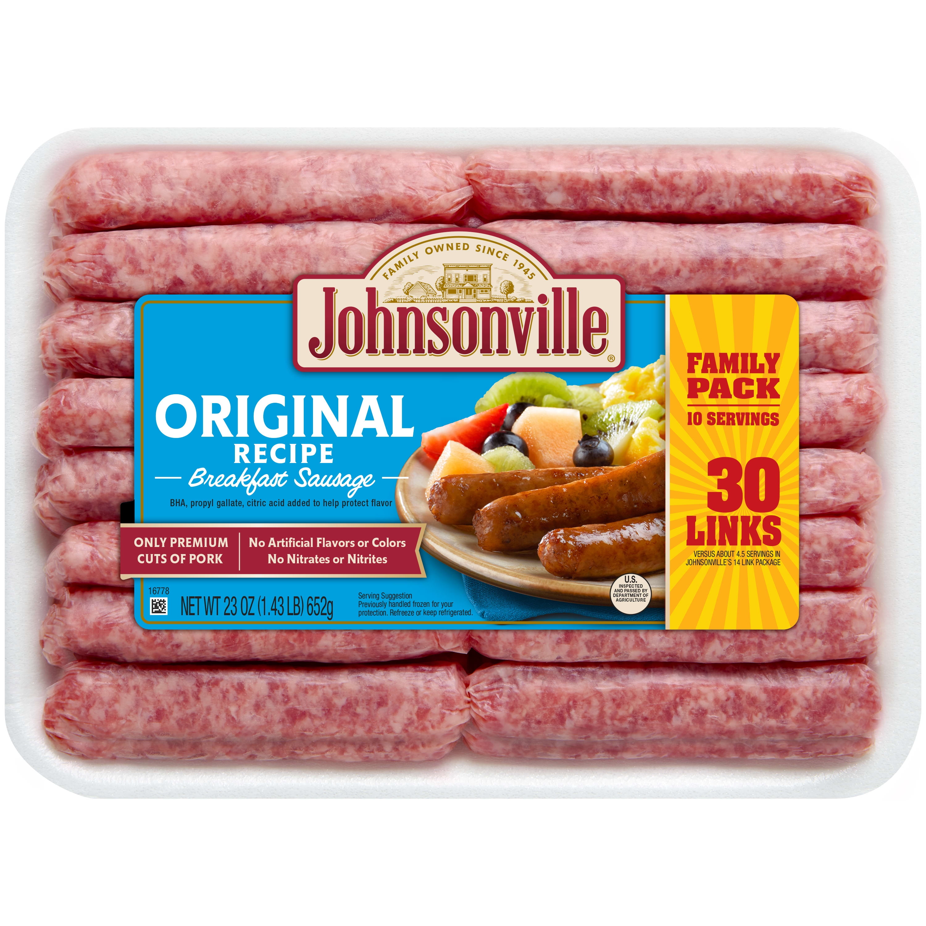 Johnsonville Original Breakfast Sausage, 30 Links, 23 oz (Fresh