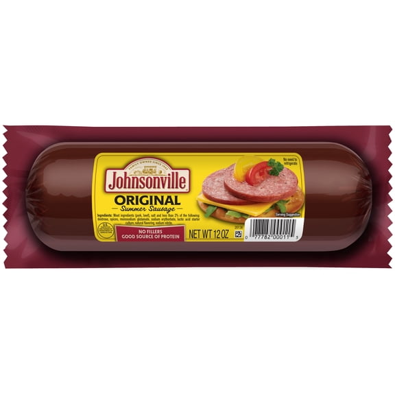 Johnsonville Original Smoked Summer Sausage, 12 oz, Refrigerated