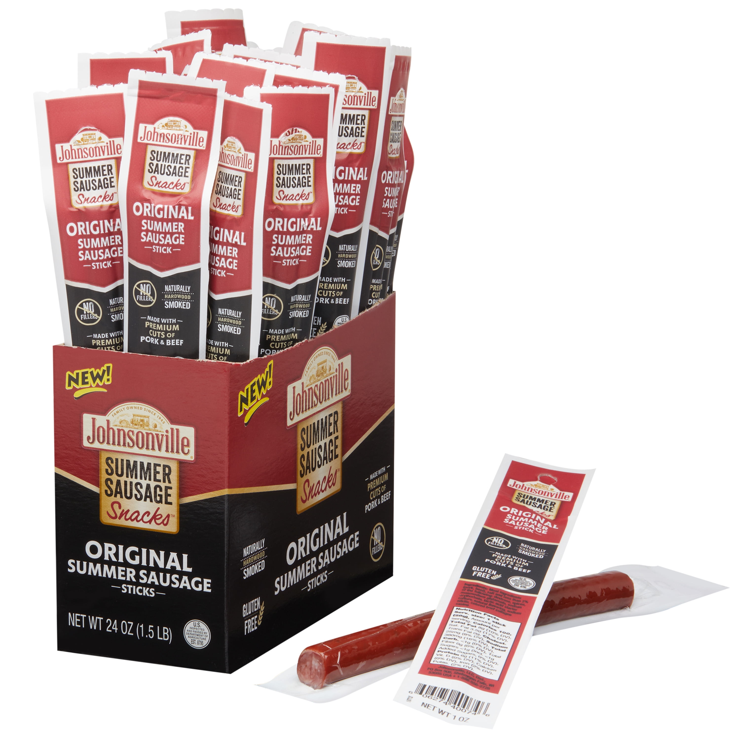 Johnsonville Original Summer Sausage 1oz StickNaturally SmokedPremium
